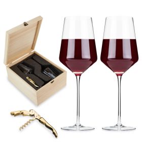 3 Piece Raye Crystal Wine Glass and Corkscrew Set Viski®