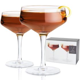 Raye Crystal Angled Coupe Glasses Viski® (Set of 2)