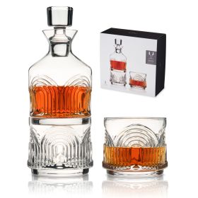 3 Piece Deco Beau Crystal Stacking Decanter Viski®