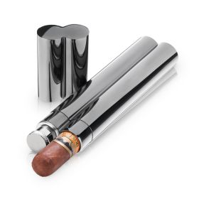 Warren Gunmetal Cigar Holder and Flask Viski®