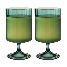 Malachite Stemmed Optic Tumblers Twine® (Set of 2)