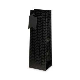 Matte Black Single-Bottle Wine Bag by Cakewalk™