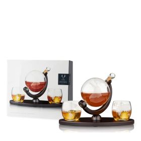 3 Piece Globe Decanter & Whiskey Tumblers Set Viski®