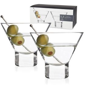 Raye Crystal Heavy Base Martini Glasses Viski® (Set of 2)