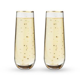 Starlight Stemless Champagne Flutes Twine® (Set of 2)
