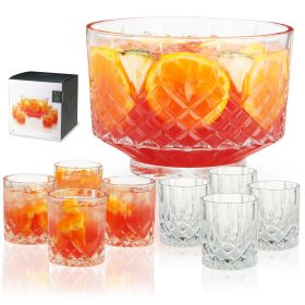 9 Piece Admiral Punch Bowl Set with Tumblers Viski®