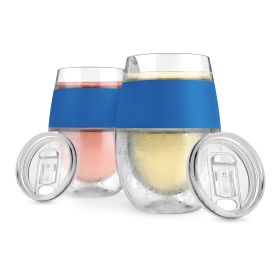 Wine FREEZE™ Blue with lids HOST® (Set of 2)
