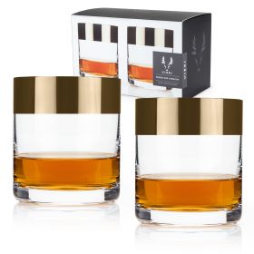 Irving Crystal Bronze Rim Rocks Glasses Viski® (Set of 2)