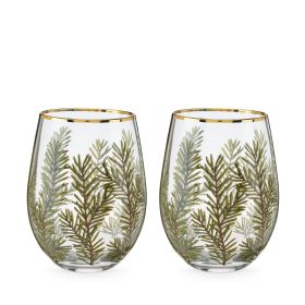 Woodland Stemless Wine Glass Set Twine® (Set of 2)