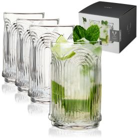 Deco Beau Crystal Highball Glasses Viski® (Set of 4)