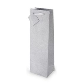 Silver No-Mess™ Glitter Single Bottle Wine Bag by Cakewalk™