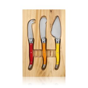 3 Piece Sunnyside Cheese Knives & Cutting Board