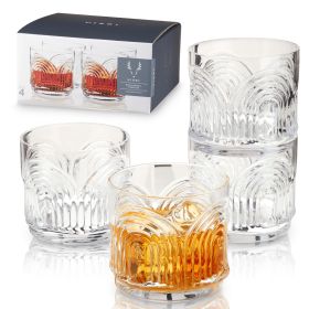 Deco Beau Crystal Lowball Tumblers Viski® (Set of 4)