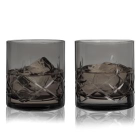 Admiral Cut Crystal Smoke Rocks Glasses Viski® (Set of 2)