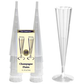 5 Oz Clear Champagne Flutes Party Essentials (Set of 10)