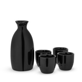 Moga 5 Piece Black Sake Set True