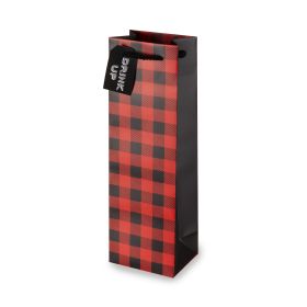 Buffalo Paid Red Single Bottle Wine Bag by Cakewalk™