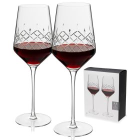 Admiral Cut Crystal Universal Wine Glasses Viski® (Set of 2)