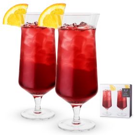 Raye Angled Crystal Hurricane Glasses Viski® (Set of 2)