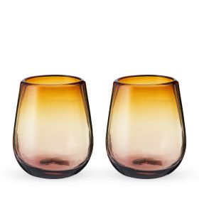 El Ocaso Recycled Stemless Wine Glasses Twine® (Set of 2)