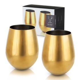 Gold Stemless Wine Glasses Viski® (Set of 2)