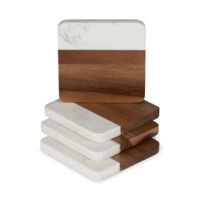 Marble & Acacia Coasters Twine® (Set of 4)