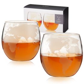 Globe Whiskey Tumblers Viski® (Set of 2)