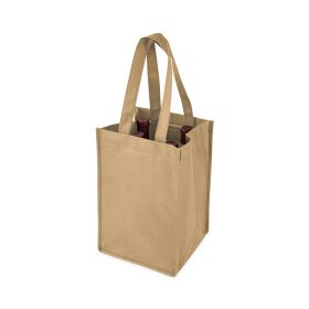 Beige 4 Bottle Non Woven Tote True