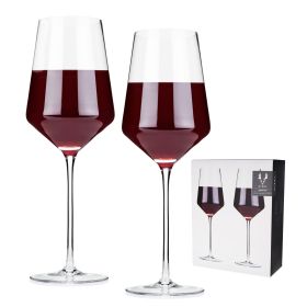 Raye Crystal Angled Bordeaux Glasses Viski® (Set of 2)