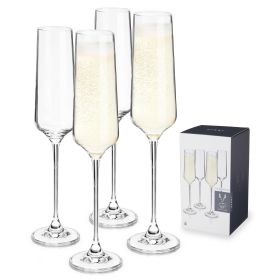 Reserve Inez Crystal Flute Glasses Viski® (Set of 4)