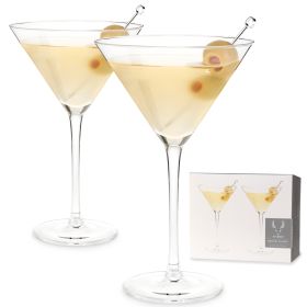 Raye Stemmed Crystal Martini Glasses Viski® (Set of 2)