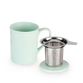Annette Souk Mint Ceramic Tea Mug & Infuser Pinky Up®