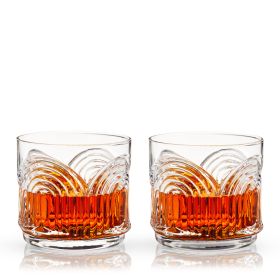Deco Beau Crystal Lowball Tumblers Viski® (Set of 2)