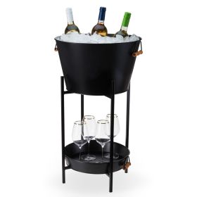 Black Beverage Tub with Stand & Tray Twine®