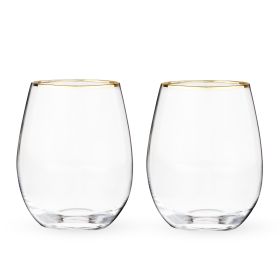 Gilded Stemless Wine Glasses Twine® (Set of 2)