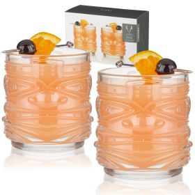Pacific Crystal Tiki Lowball Tumblers Viski® (Set of 2)