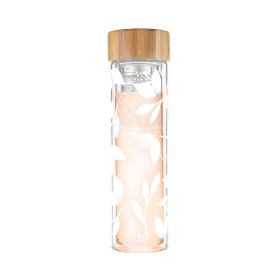 Blair White Leaf Pattern Glass Infuser Mug Pinky Up®