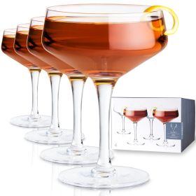 Raye Angled Crystal Coupe Glasses Viski® (Set of 4)