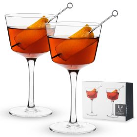 Raye Angled Crystal Nick & Nora Glasses Viski® (Set of 2)
