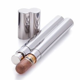 2 Oz Stainless Steel Flask and Cigar Holder Viski®