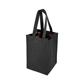 Black 4 Bottle Non Woven Tote True