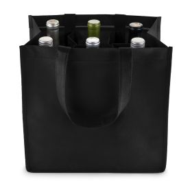 Black 6 Bottle Non Woven Tote True