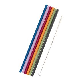 Silicone Straws with Brush True (Set of 6)