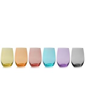 Color Stemless Wine Glasses True (Set of 6)