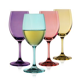 Color Stemmed Wine Glasses set of 4 by True Reserve