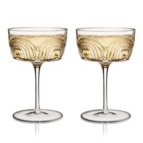 Deco Beau Crystal Coupe Glasses Viski® (Set of 2)
