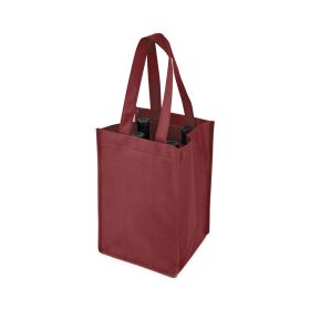 Red 4 Bottle Non Woven Tote True