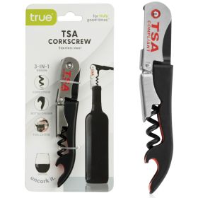 Black TSA Compliant Double Hinged Corkscrew True