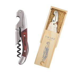 Wooden Double Hinged Corkscrew in Wood Gift Box Twine®