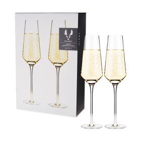 Raye Crystal Angled Champagne Flutes Viski® (Set of 2)
